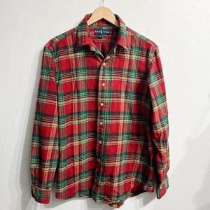 Polo by Ralph Lauren Red and Green Plaid Button-Down Shirt